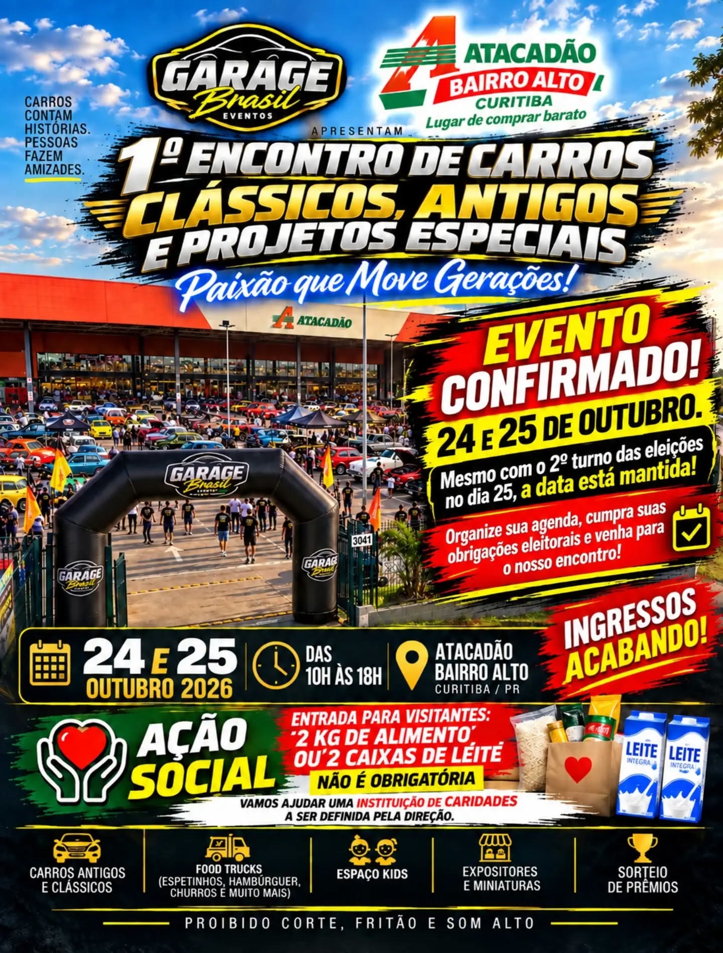 Garage Brasil CWB · 1º Encontro de Carros · Dom 25/10