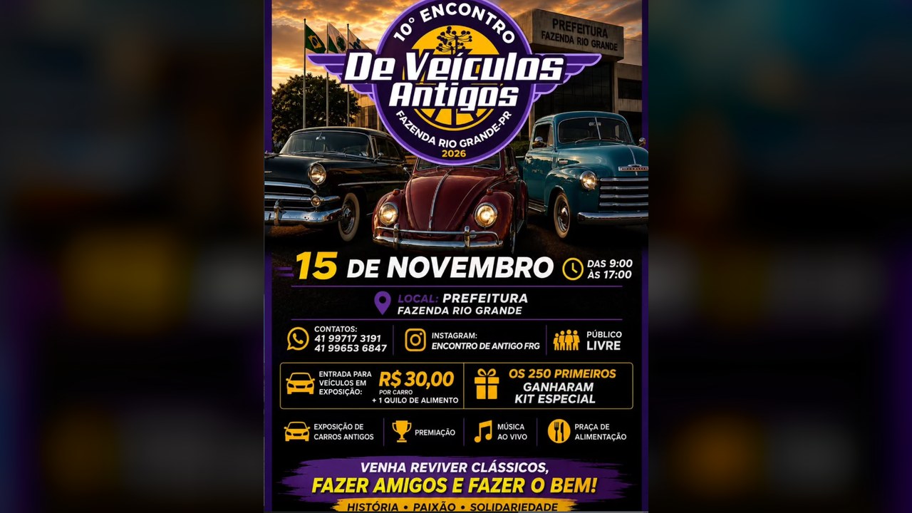 10º Encontro de Veículos Antigos de Fazenda Rio Grande
